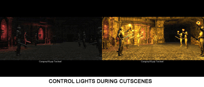 Control lights during cutscenes.